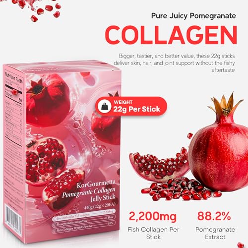 Palitos de Colágeno de Granada – 20 Palitos, 22g | Extracto de Fruta Coreana, Belleza Diaria, Sin Azúcar, Prácticos para Llevar - imagen 3