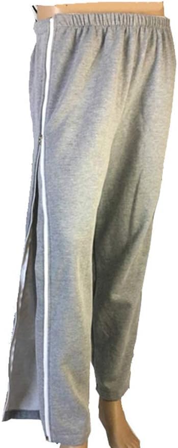 pantalones con cremallera lateral para pacientes