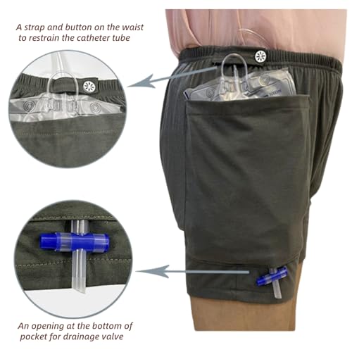 pantalones con doble bolsillo para catéter