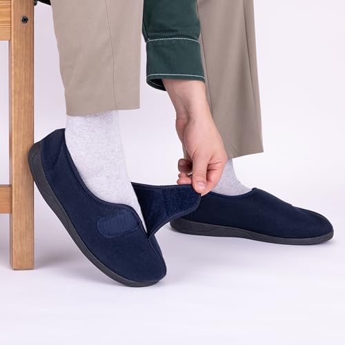 pantuflas con ajuste para pies hinchados
