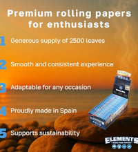 papel de fumar delgado Elements paquete de 100 piezas