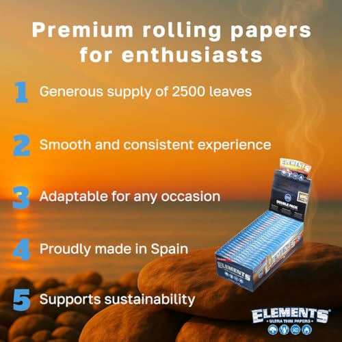 papel de fumar delgado Elements paquete de 100 piezas