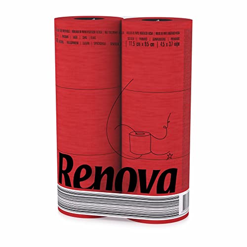 Papel higiénico Renova rojo decorativo