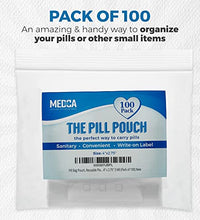 paquete de 100 bolsas para pastillas