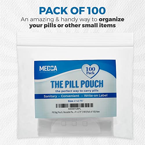 paquete de 100 bolsas para pastillas
