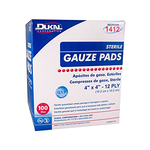 paquete de 100 compresas de gasa