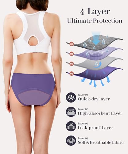 paquete de 3 calzones para menstruación