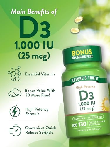 paquete de 3 cápsulas de vitamina D3 económicas