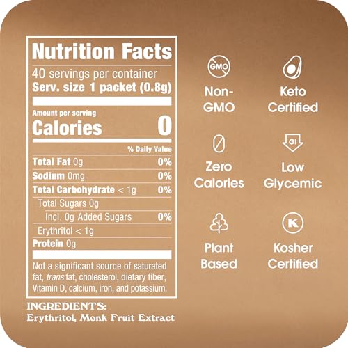 paquete de endulzante keto verificado
