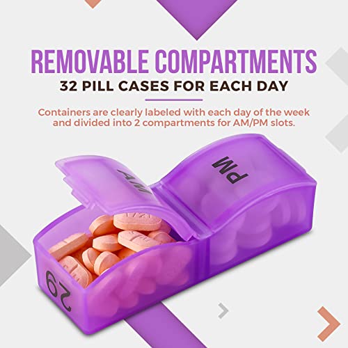 pastillero con 32 compartimentos prácticos