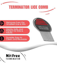 Peine profesional de acero inoxidable para piojos
