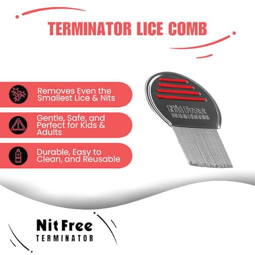 Peine profesional de acero inoxidable para piojos