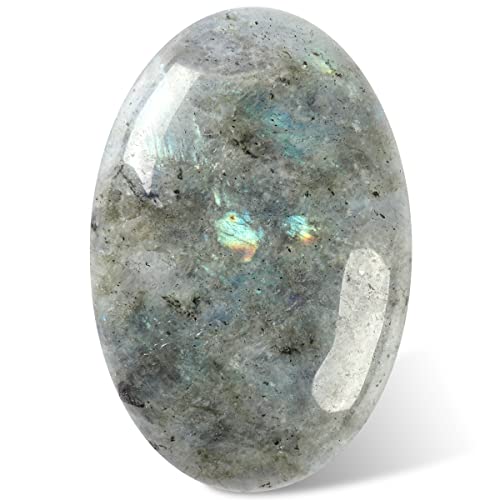 Piedra ovalada de luna blanca para meditación