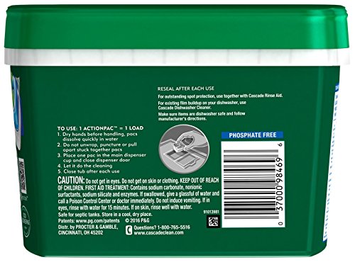 piezas de detergente Cascade para platos