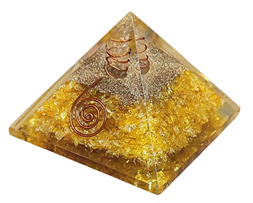 pirámide de cristal orgón citrino para sanación