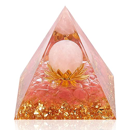Pirámide orgónica con cuarzo rosa