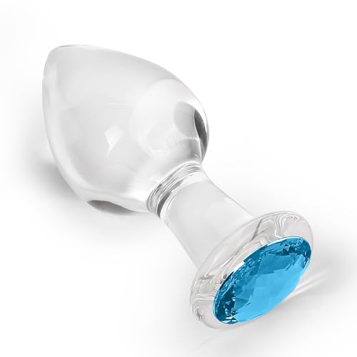 Plug anal de cristal azul claro