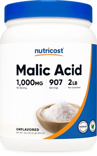 Polvo de ácido málico Nutricost para energía