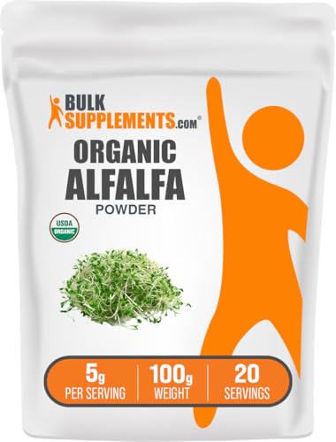 Polvo de alfalfa orgánica pura