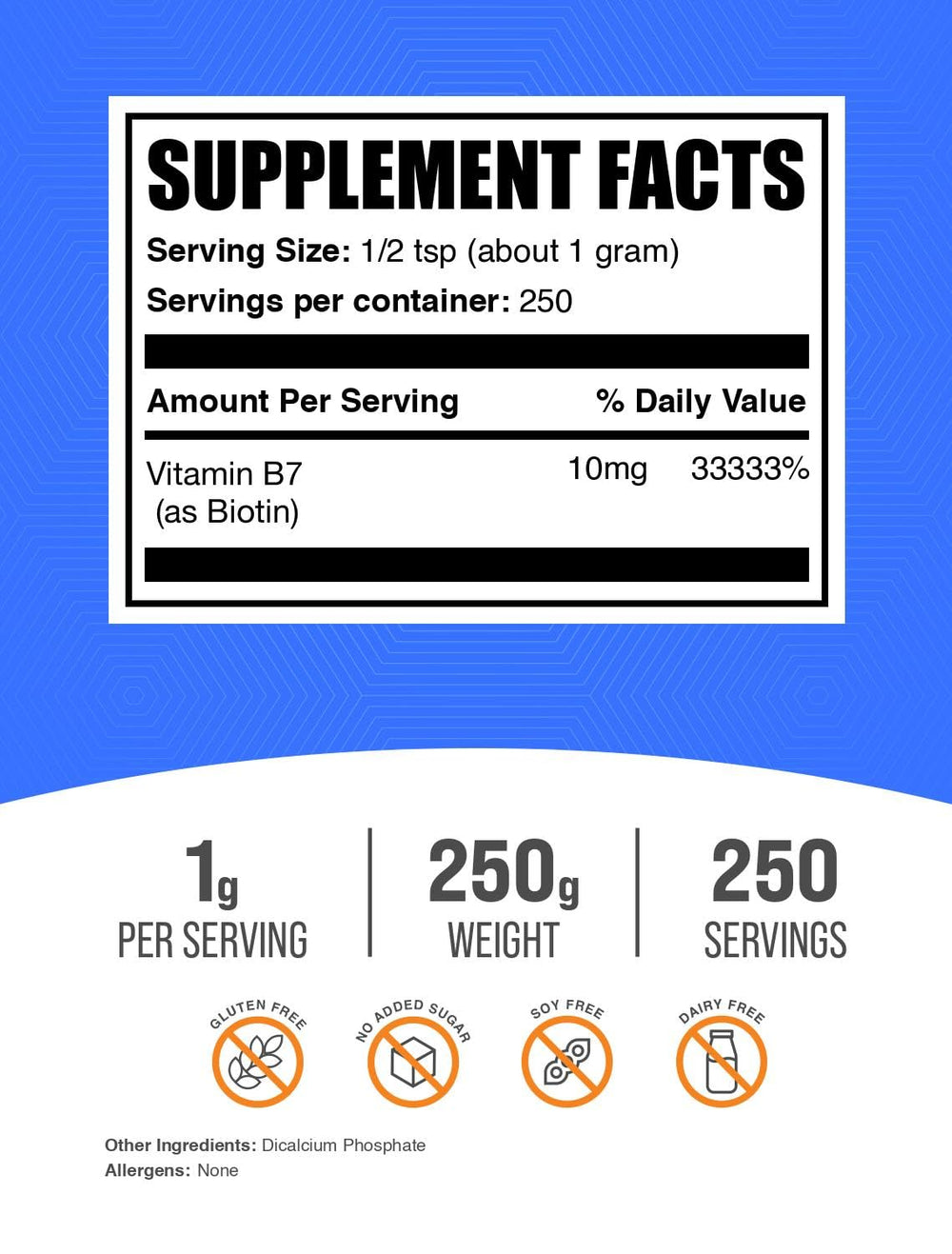 Polvo de Biotina 10000 mcg