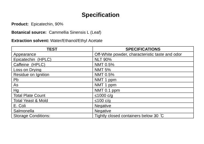 Polvo de epicatequina Albochemicals para nutrición