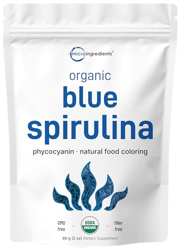 Polvo de espirulina azul orgánica saludable