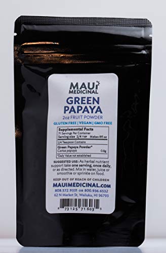 polvo de fruta de papaya verde en bolsa con cierre