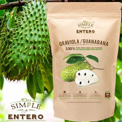 Polvo de hoja y fruta pura de graviola
