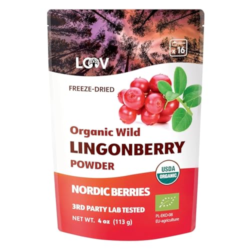Polvo de lingonberry silvestre orgánico