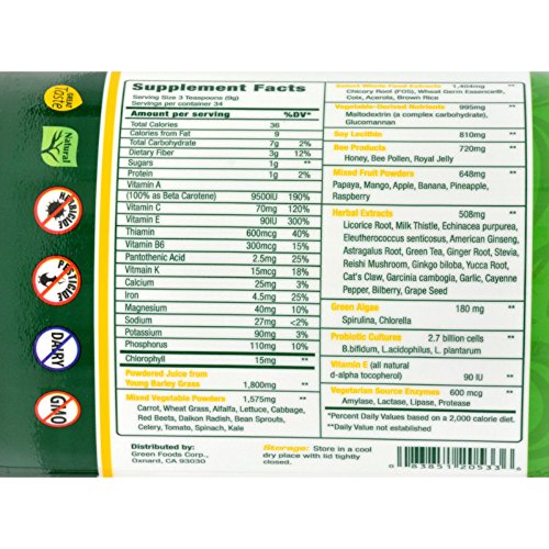 polvo de minerales naturales Green Foods