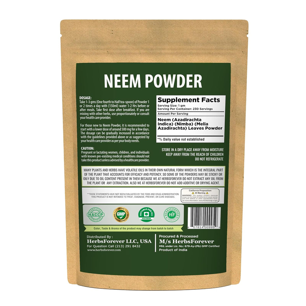polvo de neem Herbsforever 230 g