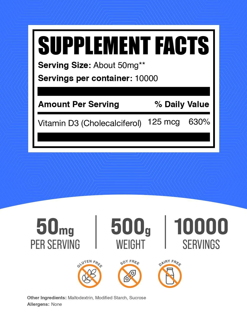Polvo de Vitamina D3 500 g