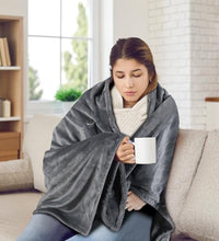 poncho eléctrico de franela gris