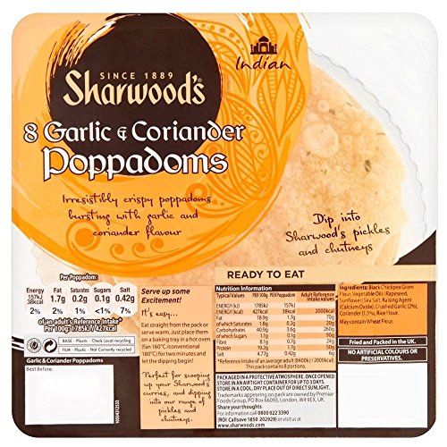 poppadums de ajo y cilantro saludables