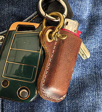 pouch de cuero genuino marrón oscuro