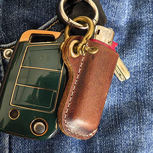pouch de cuero genuino marrón oscuro