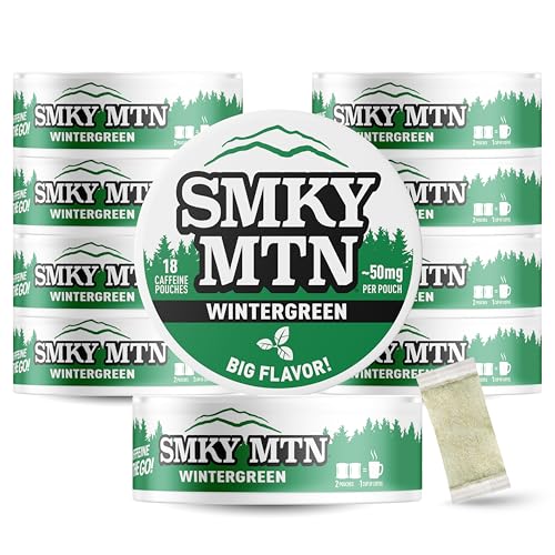 pouches caffeinados smokey mountain sabor wintergreen