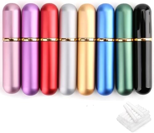Set de 8 Inhaladores Personales de Aceites Esenciales Bekith, Reutilizables, de Aluminio y Vidrio, Portátiles con 20 Mechas de Algodón - imagen 1