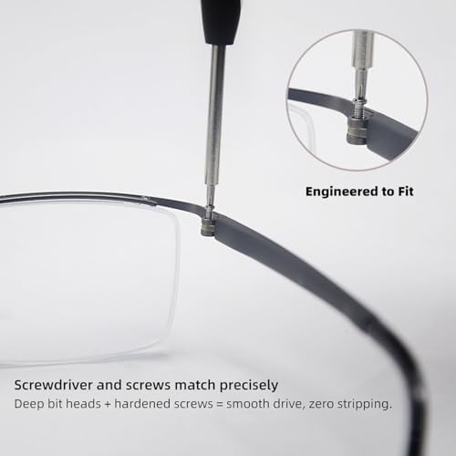 Kit de Reparación de Gafas con Almohadillas Antideslizantes y Tornillos, Herramientas para Reparar Gafas de Sol y Lentes, Incluye Destornillador y - imagen 2