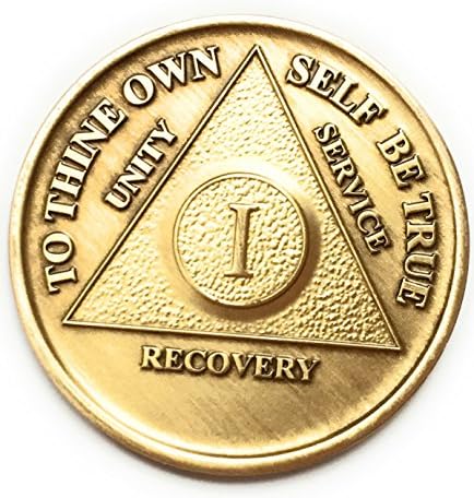 Medallón de Recuperación de 1 Año de AA (Alcohólicos Anónimos) - Moneda/Chip de Cumpleaños y Aniversario - imagen 1