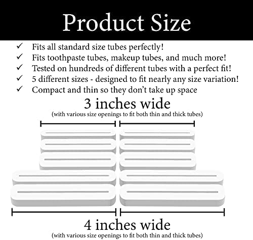 [Paquete de 10] Exprimidor de Tubos de Pasta Dental, Dispensador, Ahorra Maquillaje, Soporte Pequeño para Baño, USA - imagen 5