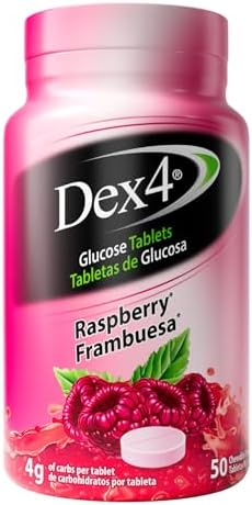Tabletas de Glucosa Dex4, de Acción Rápida, 4g por Tableta, Sin Grasa, Sin Gluten, Sabor Frambuesa, Botella de 50 Contenidos - imagen 1