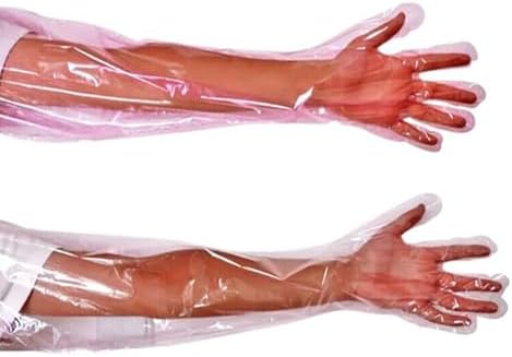 Guantes Desechables de Plástico Jcwto de 50 Piezas, Largos para Inseminación Veterinaria, Manga Completa de 35 Pulgadas, Transparentes y Resistentes - imagen 3