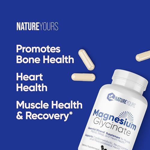 Cápsulas de Glicinato de Magnesio 120mg de NatureYours – Fórmula de Alta Absorción – Apoya la Salud Muscular y Ósea – Sin OGM, Sin Azúcar – 90 - imagen 4