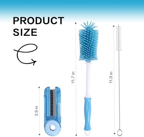 Kit de Limpieza de Tazas KEUYE 3 Piezas Compatible con Stanley, Incluye Cepillo de Nylon Extra Largo, Limpiador 3 en 1 para Botellas y Cepillo de - imagen 2