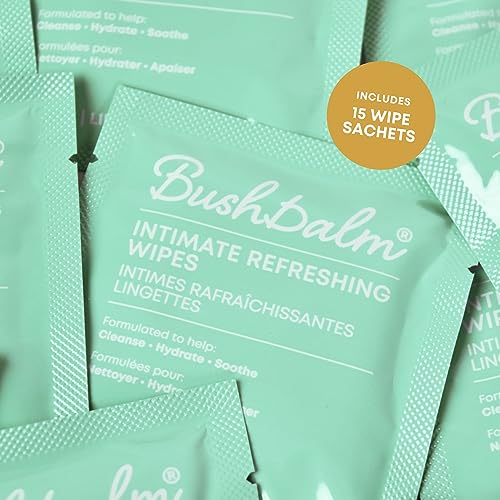 Toallitas Refrescantes Intimas Bushbalm - Hidratantes para Áreas Sensibles con Aloe Vera y Extractos Naturales - Desechables y Suaves - 15 Toallitas - imagen 3