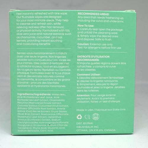 Toallitas Refrescantes Intimas Bushbalm - Hidratantes para Áreas Sensibles con Aloe Vera y Extractos Naturales - Desechables y Suaves - 15 Toallitas - imagen 7