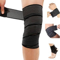 Faja de Compresión Elástica Extra Larga para Rodilla, Soporte para Piernas, Fasciitis Plantar, Dolor Articular, Deporte (Negro - 1 pieza) - imagen 1