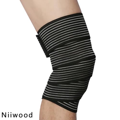 Faja de Compresión Elástica Extra Larga para Rodilla, Soporte para Piernas, Fasciitis Plantar, Dolor Articular, Deporte (Negro - 1 pieza) - imagen 8