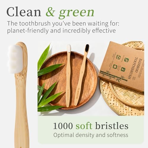 YD WINGTAI Cepillos de Dientes de Bambú 12 Piezas con Cerdas Sin BPA, Mango Biodegradable y Diseño Ergonómico para Cuidado Oral Natural - imagen 5